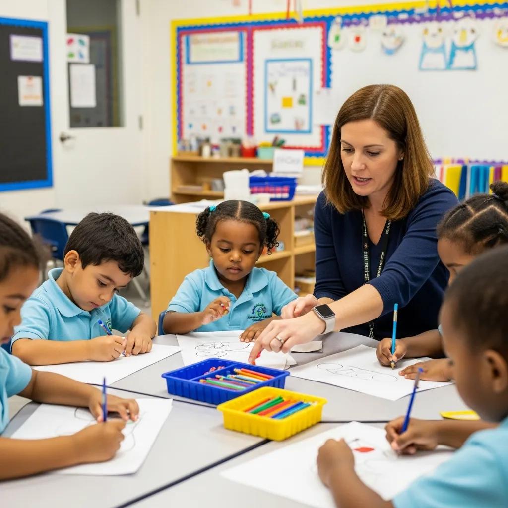 Children learning in a classroom at The Sweetgrass School, showcasing early childhood education benefits