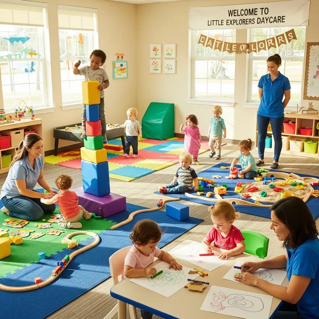 Daycare center in Mount Pleasant SC with children playing and caregivers supervising