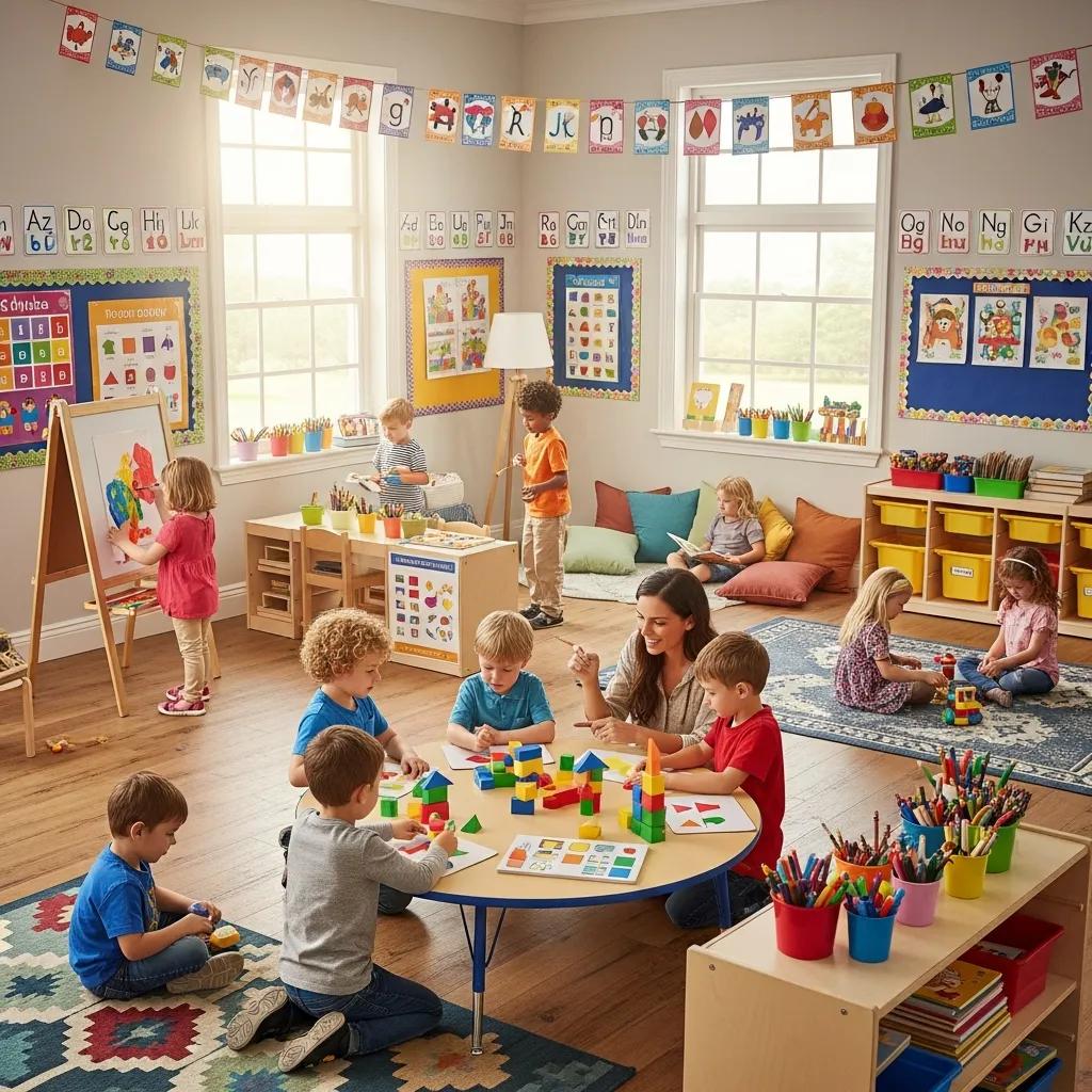 Preschool children actively participating in a structured learning activity, representing infant and preschool programs