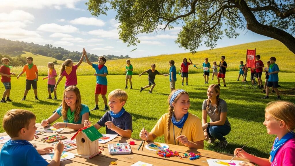 Children engaging in summer camp activities showcasing fun and learning in a joyful environment