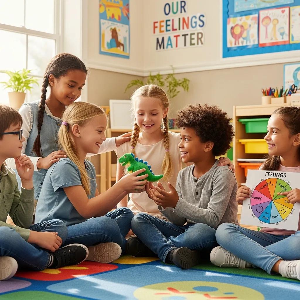 Children sharing and expressing emotions during social-emotional learning activities in preschool